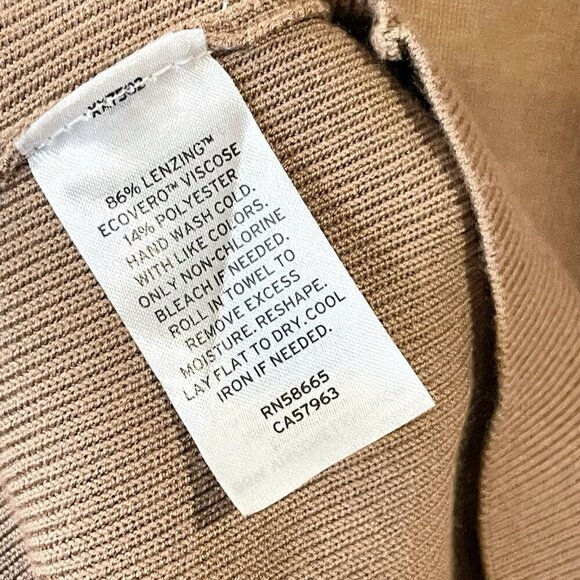 OPEN EDIT Long Sleeve Sweater Minidress Camel Tan Stretch Low Back Size XL - Picture 5 of 6